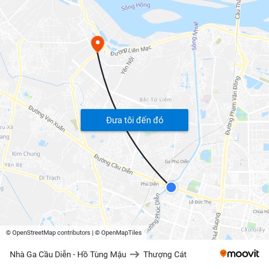 Nhà Ga Cầu Diễn - Hồ Tùng Mậu to Thượng Cát map