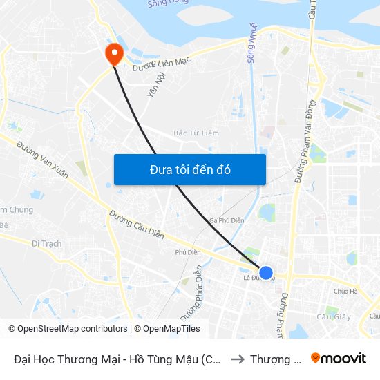 Đại Học Thương Mại - Hồ Tùng Mậu (Cột Sau) to Thượng Cát map