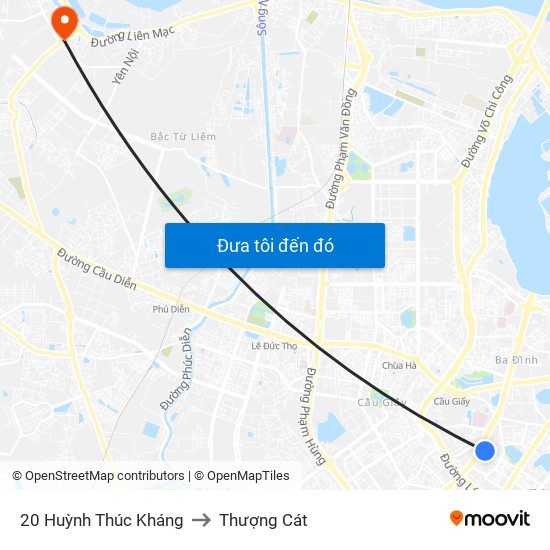 20 Huỳnh Thúc Kháng to Thượng Cát map