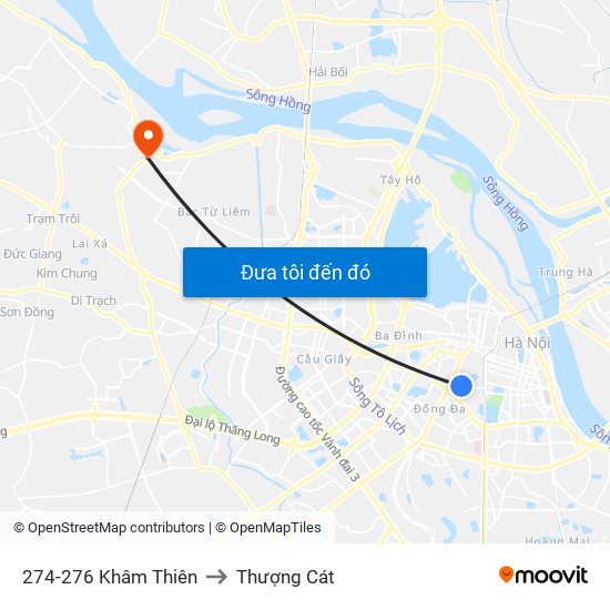 274-276 Khâm Thiên to Thượng Cát map