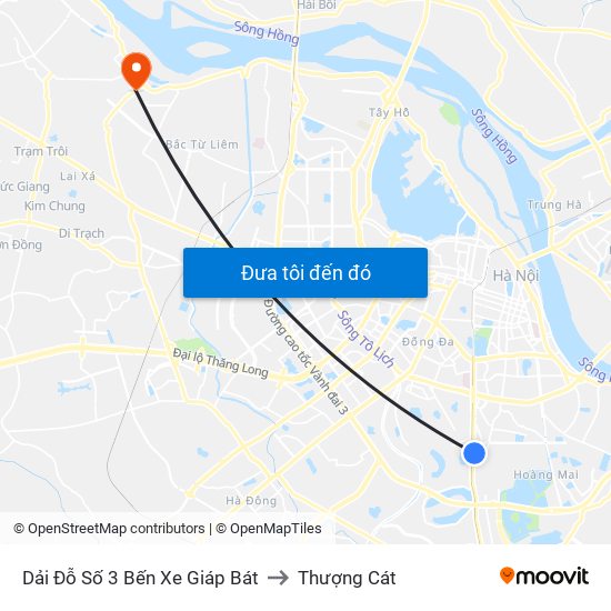 Dải Đỗ Số 3 Bến Xe Giáp Bát to Thượng Cát map