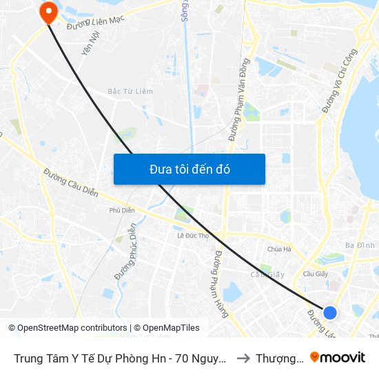 Trung Tâm Y Tế Dự Phòng Hn - 70 Nguyễn Chí Thanh to Thượng Cát map