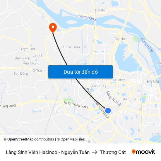 Làng Sinh Viên Hacinco - Nguyễn Tuân to Thượng Cát map