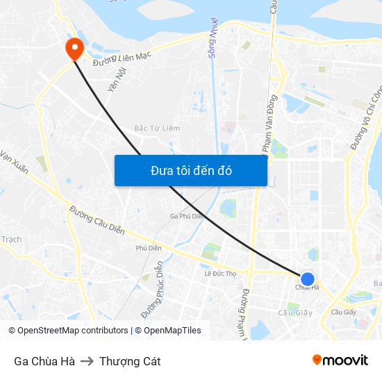 Ga Chùa Hà to Thượng Cát map