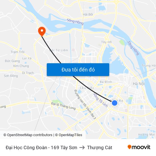 Đại Học Công Đoàn - 169 Tây Sơn to Thượng Cát map