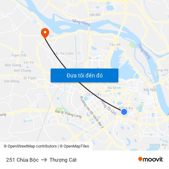 251 Chùa Bộc to Thượng Cát map