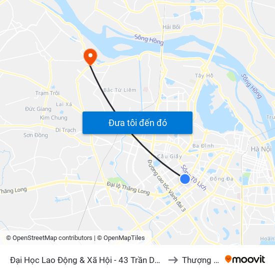 Đại Học Lao Động & Xã Hội - 43 Trần Duy Hưng to Thượng Cát map