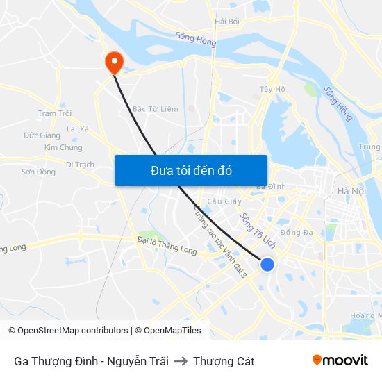 Ga Thượng Đình - Nguyễn Trãi to Thượng Cát map