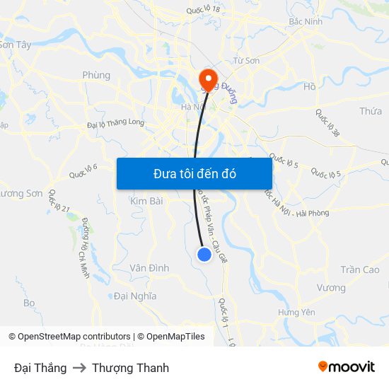 Đại Thắng to Thượng Thanh map