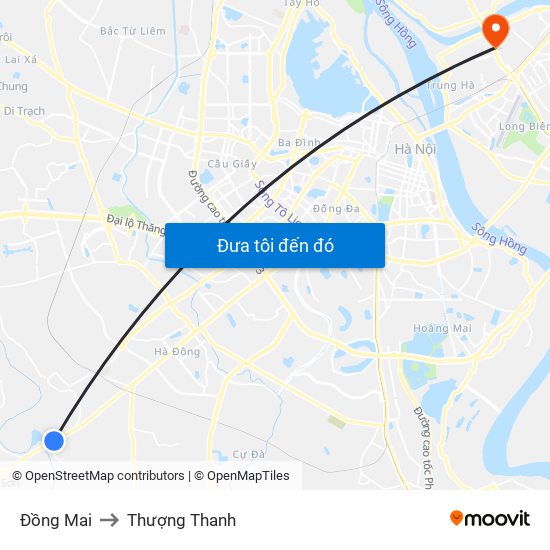 Đồng Mai to Thượng Thanh map