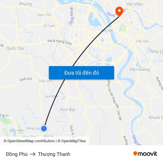 Đồng Phú to Thượng Thanh map