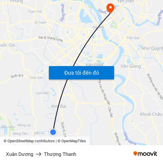 Xuân Dương to Thượng Thanh map