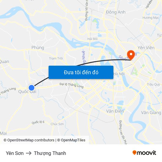 Yên Sơn to Thượng Thanh map