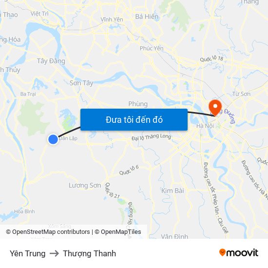 Yên Trung to Thượng Thanh map