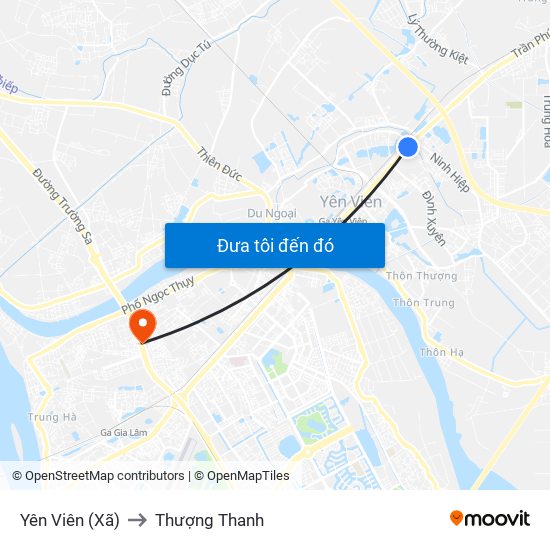 Yên Viên (Xã) to Thượng Thanh map
