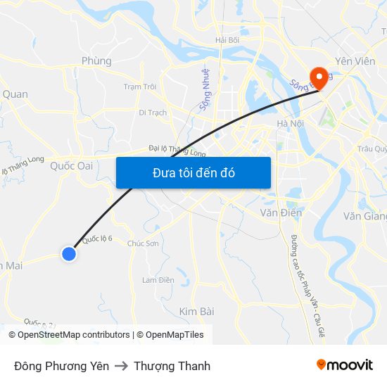 Đông Phương Yên to Thượng Thanh map