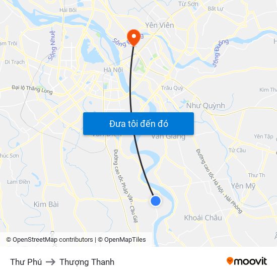 Thư Phú to Thượng Thanh map