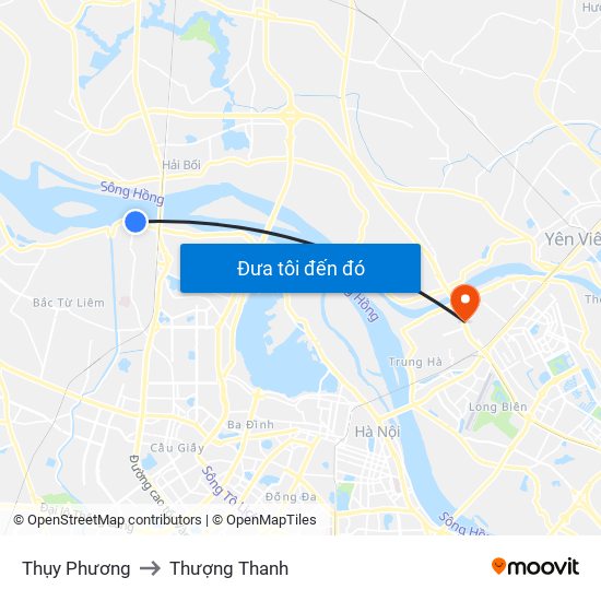 Thụy Phương to Thượng Thanh map