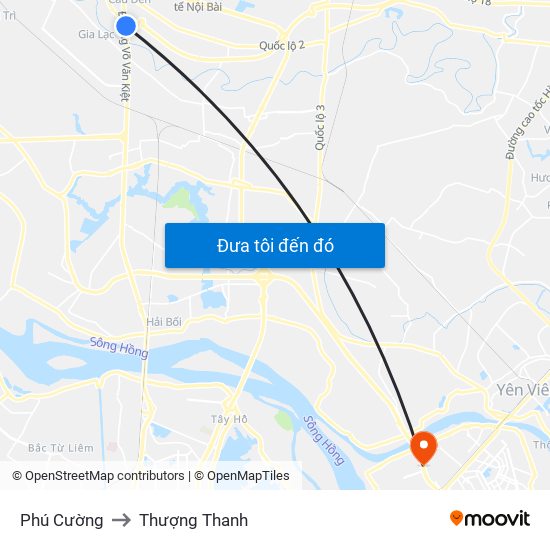 Phú Cường to Thượng Thanh map