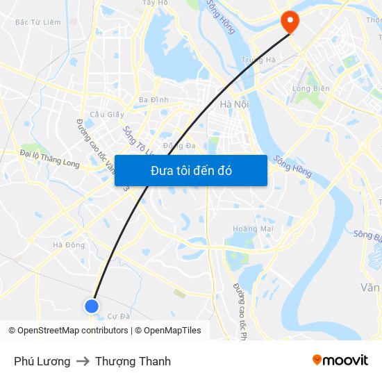 Phú Lương to Thượng Thanh map