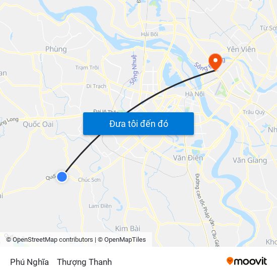Phú Nghĩa to Thượng Thanh map