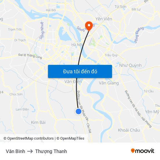 Văn Bình to Thượng Thanh map