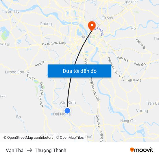 Vạn Thái to Thượng Thanh map