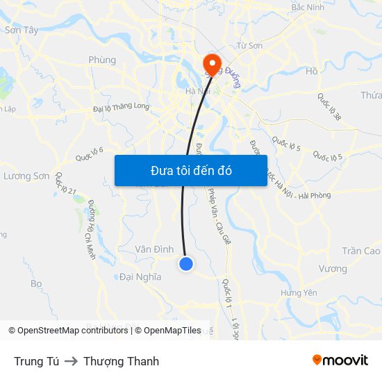 Trung Tú to Thượng Thanh map