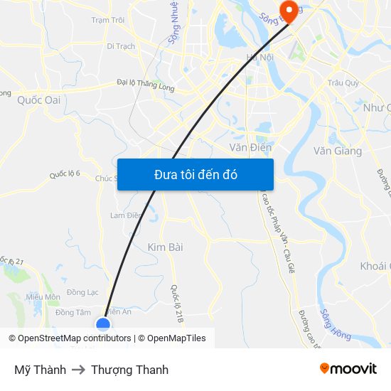 Mỹ Thành to Thượng Thanh map