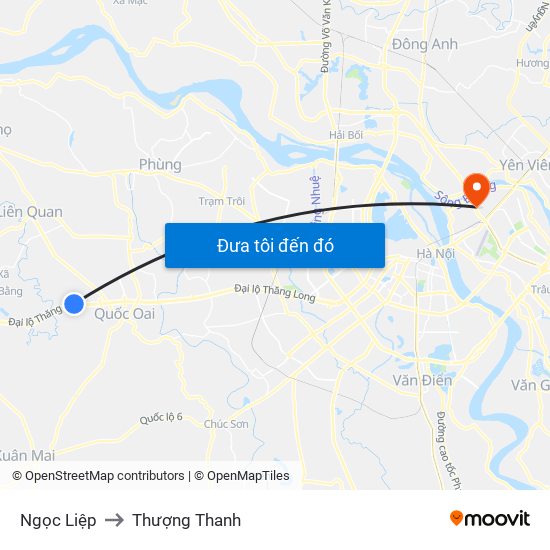 Ngọc Liệp to Thượng Thanh map