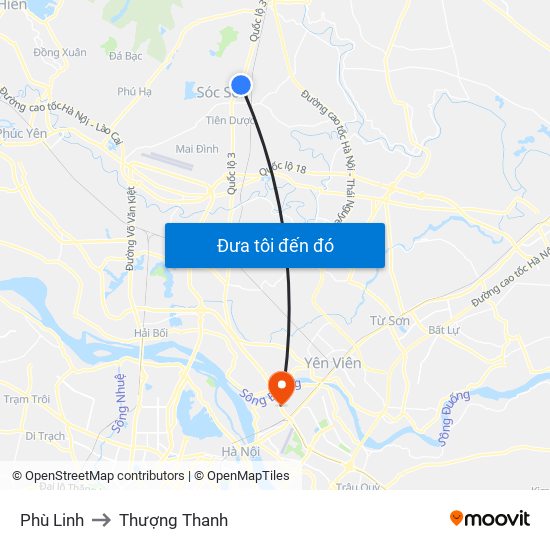 Phù Linh to Thượng Thanh map