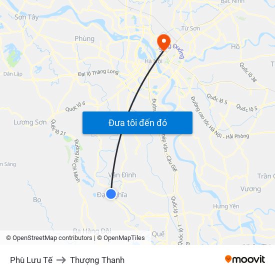 Phù Lưu Tế to Thượng Thanh map