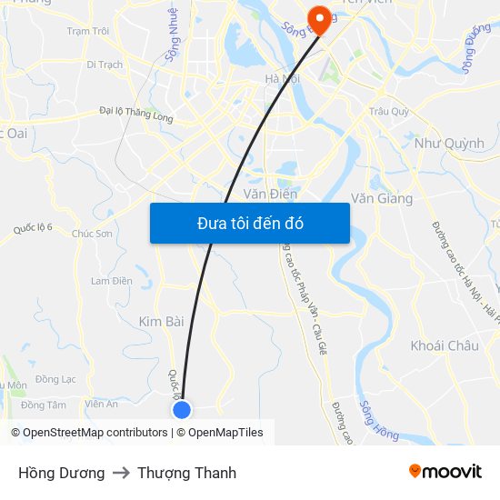 Hồng Dương to Thượng Thanh map