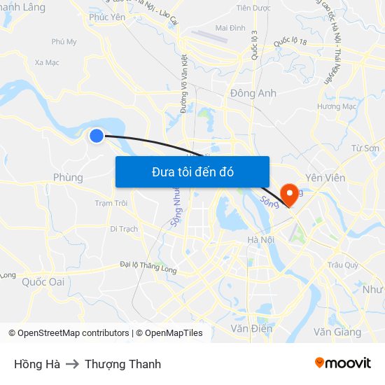 Hồng Hà to Thượng Thanh map