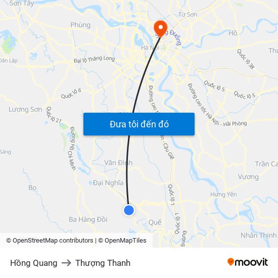 Hồng Quang to Thượng Thanh map