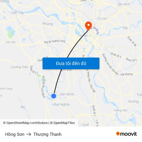 Hồng Sơn to Thượng Thanh map