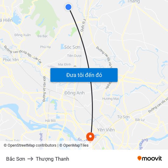 Bắc Sơn to Thượng Thanh map