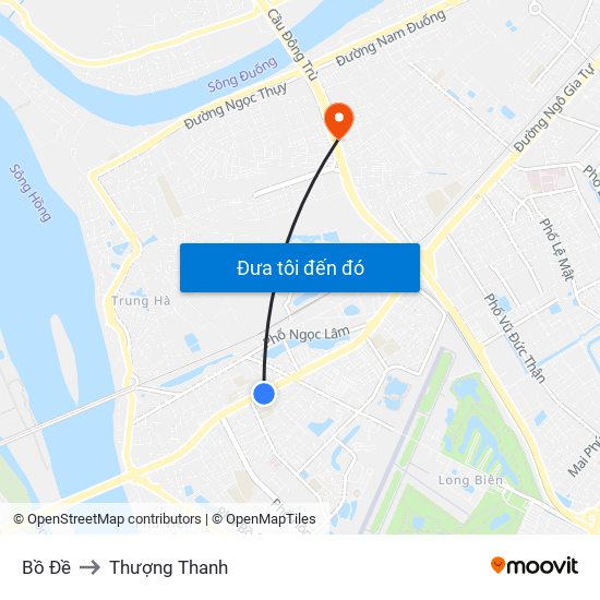 Bồ Đề to Thượng Thanh map