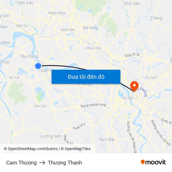 Cam Thượng to Thượng Thanh map