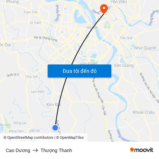 Cao Dương to Thượng Thanh map