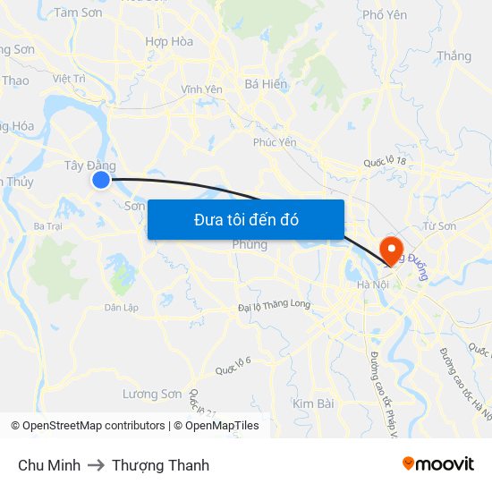 Chu Minh to Thượng Thanh map