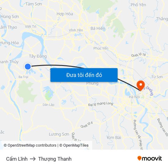 Cẩm Lĩnh to Thượng Thanh map