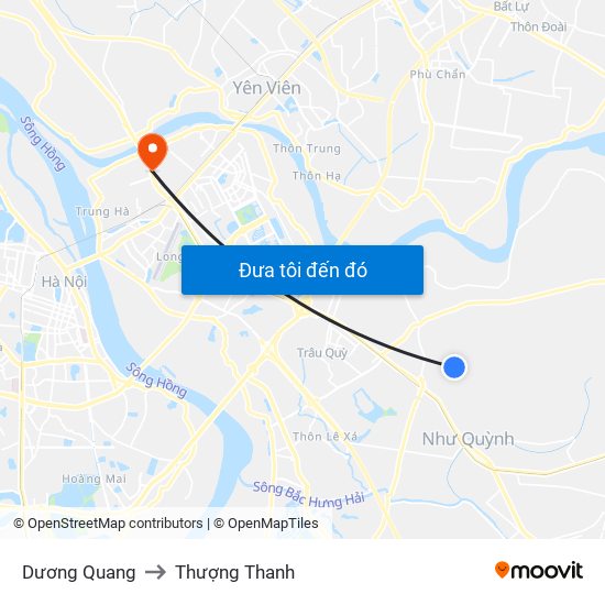 Dương Quang to Thượng Thanh map