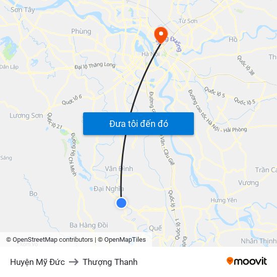 Huyện Mỹ Đức to Thượng Thanh map