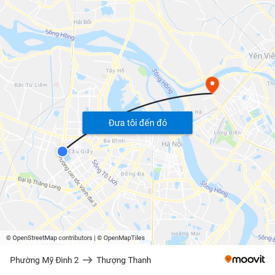 Phường Mỹ Đình 2 to Thượng Thanh map