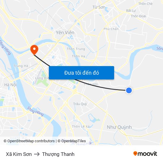 Xã Kim Sơn to Thượng Thanh map