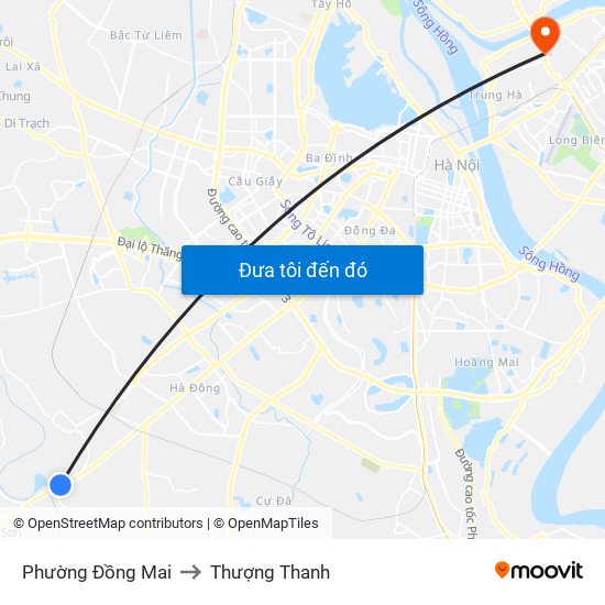 Phường Đồng Mai to Thượng Thanh map