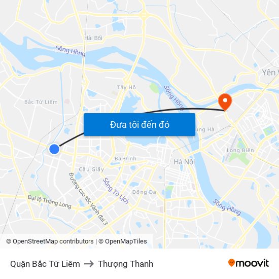 Quận Bắc Từ Liêm to Thượng Thanh map