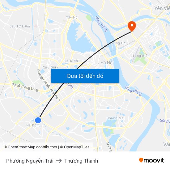 Phường Nguyễn Trãi to Thượng Thanh map