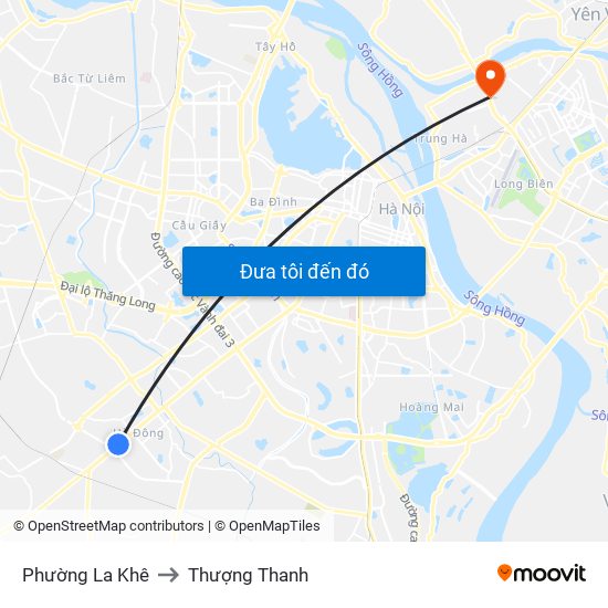 Phường La Khê to Thượng Thanh map